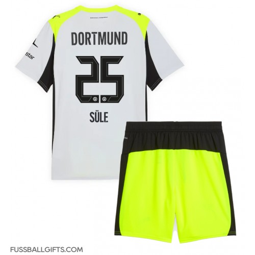 Borussia Dortmund Niklas Sule #25 Fußballbekleidung Auswärtstrikot Kinder 2025-26 Kurzarm (+ kurze hosen)